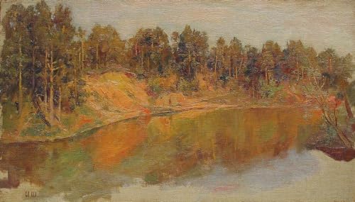 Peinture Sur Toile Ivan Shishkin Lac De Forêt Décoration Murale Vintage