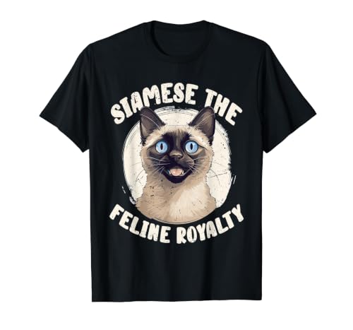Siamese The Feline Royalty Cat Lover Owner T-Shirt Graphique avec Valeur, Homme, Noir, S