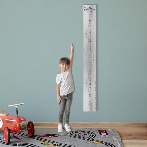 Personalized Wooden Kids Growth Chart - Height Ruler for Boys Girls Size Measuring Stick Family Name - Custom Ruler Gift GC-WHT Whitman-HRL