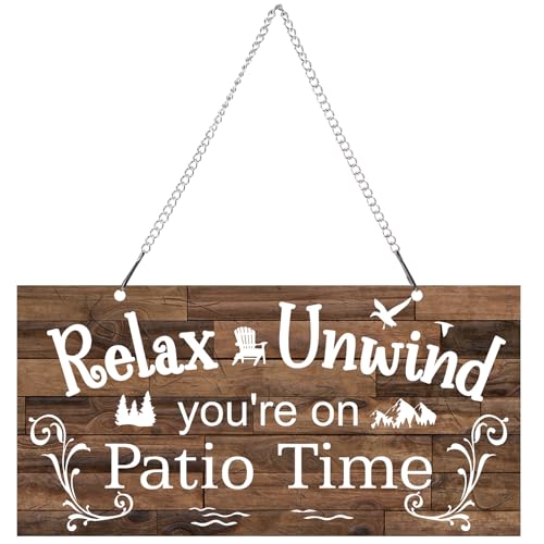 Hotop Outdoor Patio Sign Decoration Metal Patio Signs Decor for...