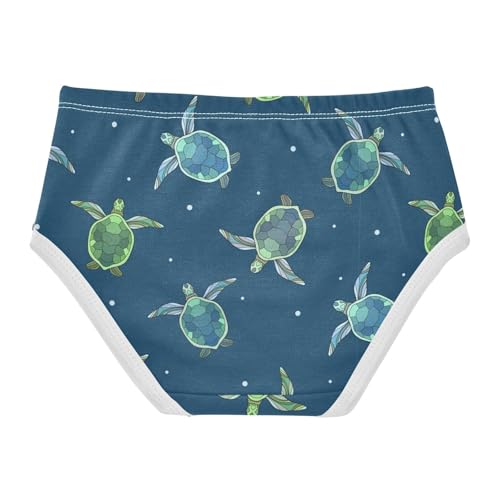 Wusikd Blue Turtles Girls' Underwear Cotton White Dots Girls Briefs Soft Toddler Underwear 8T2