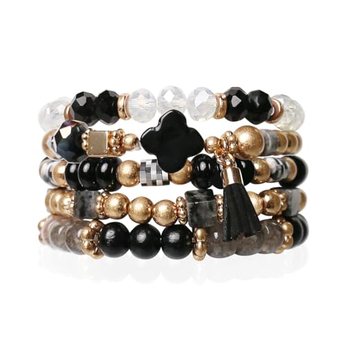 Bracelet bohème fait main de perles multicolores : création artisanale femme