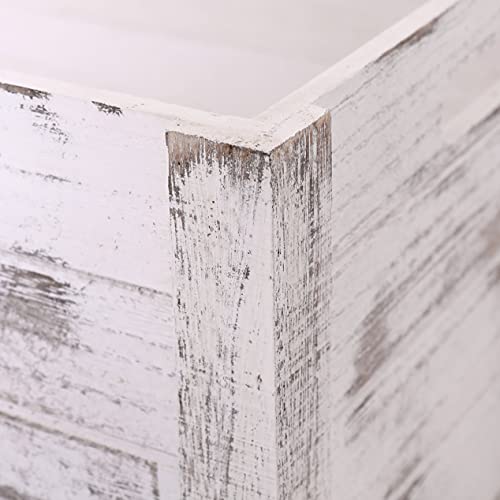 Senryee Farmhouse Antique White Wooden Crate For Storage,Rustic Decorative Boxes,Set Of 3 Extra Large Nesting Wooden Storage Crates For Home Decor,Handmade Natural Solid Wood Box thumb #5