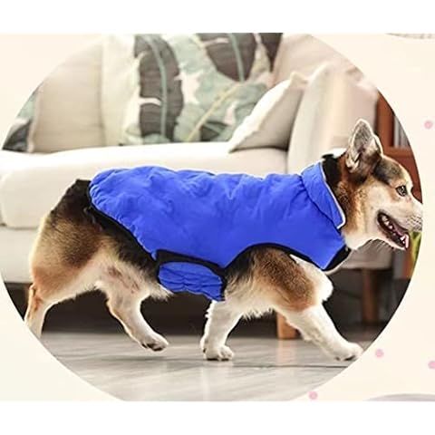 COSYHOMELONDON Dog Cosy Fleece Jacket Winter Lined Coat Clothes Warm Padded for Large Dogs (6XLarge neck58cm chest76-86cm back64cm, Blue) Cover