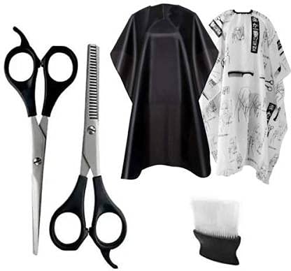 Professional Hair Cutting Kit with Easy Grip Handle Scissors and Finger Rest - Includes Barber Scissors, Thinning Shears, Neck Duster Brush, and 2 Salon Capes-image-21