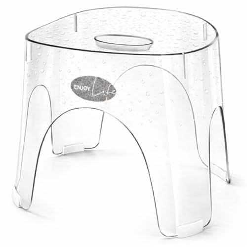 ZORAVIVE Acrylic Small Shower Stool for Inside Shower - Waterproof