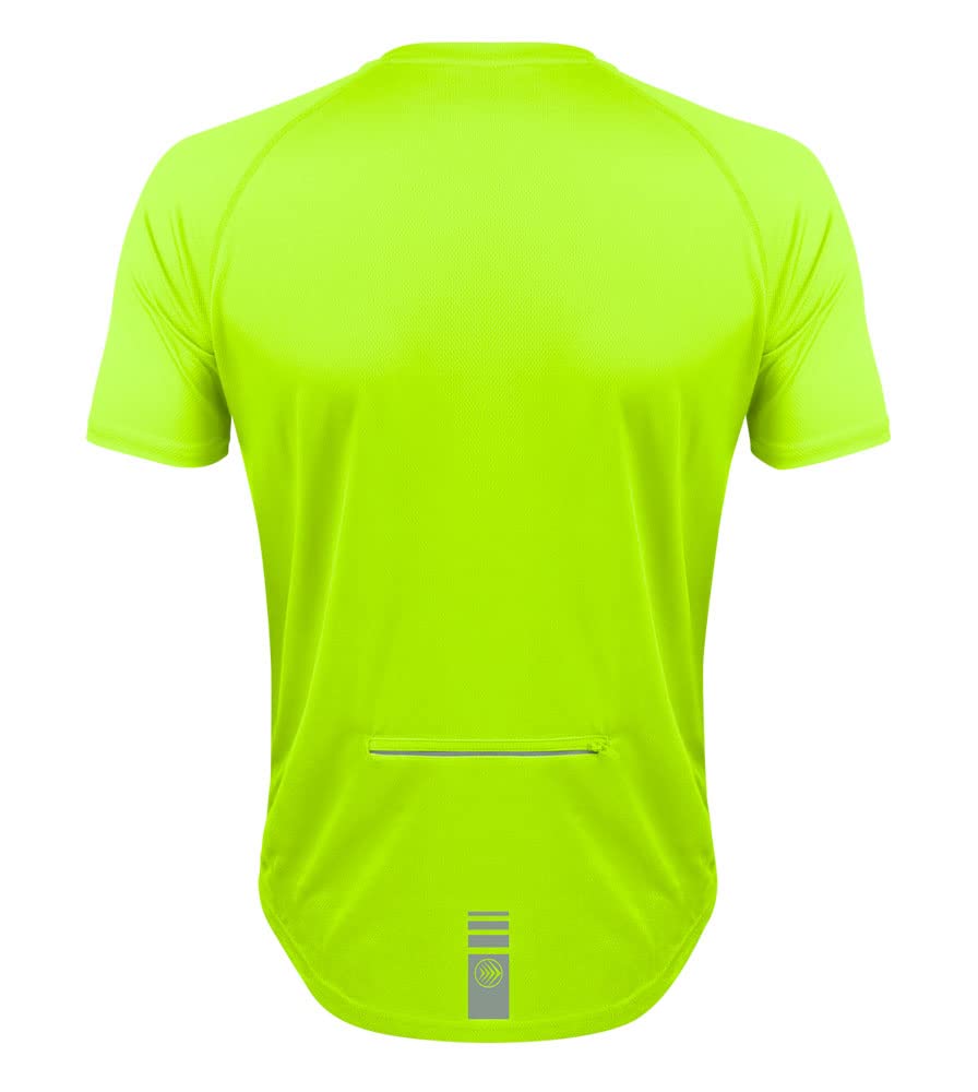 AERO|TECH|DESIGNS | Men's Tech Cycling Tee | Performance Biking T-Shirt | Safety Yellow | 4X-Large