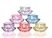 Healthcom 50 Pcs 5 Gram/5 ML Cosmetic Sample Empty Container Plastic Clear Cosmetic Pot Jars with Lids Diamond-shape Makeup Jars Bottles for Eye Shadow Nails Powder Jewelry,Mix-Color
