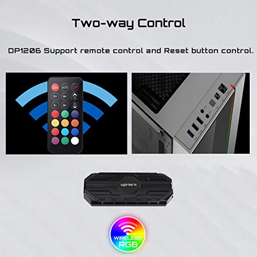 upHere 120mm LED RGB a Doppio Alone da Telecomando Controllo Silenziosa Ventilatore di Case,Dispositivi di Raffreddamento di Caso, e Radiatori Elevato Flusso d'Aria,DP1206-3