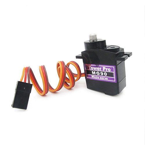 Image of REES52 Mg90s Mini Metal Geared Micro Servo Motor for RC Helicopter Plane Boat Car Trex450 (9 g) - Set of 4 Pieces