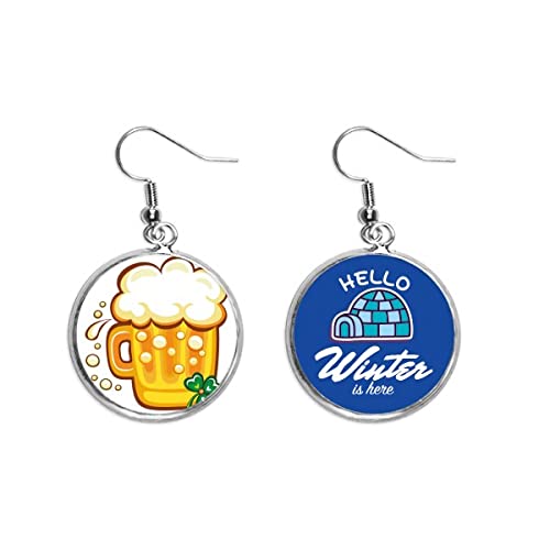 Pendientes trébol amarillo San Patricio joyería colgante gota efecto hielo