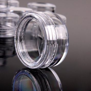 Beauticom 50 PCS 3G (3 Gram or 3 ML) High Quality Round CLEAR Screw Cap Lid with Clear Base empty Plastic Container Jars for Cosmetic Cream Pot Makeup Eye Shadow Nails Powder Jewelry (Quantity: 50 Pieces)