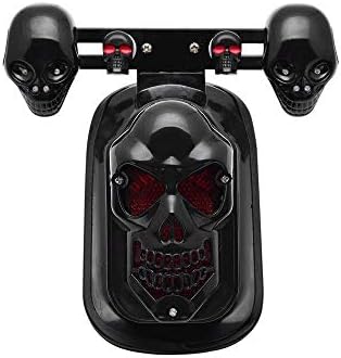 Motorcycle LED Skull Taillight with Turn Signal Rear Brake Light For Harley Bobber Honda