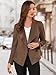 Allegra K Women Faux Suede Jacket Lapel Draped Open Front Cardigan Casual Trendy Suede Blazer X-Small Light Brown