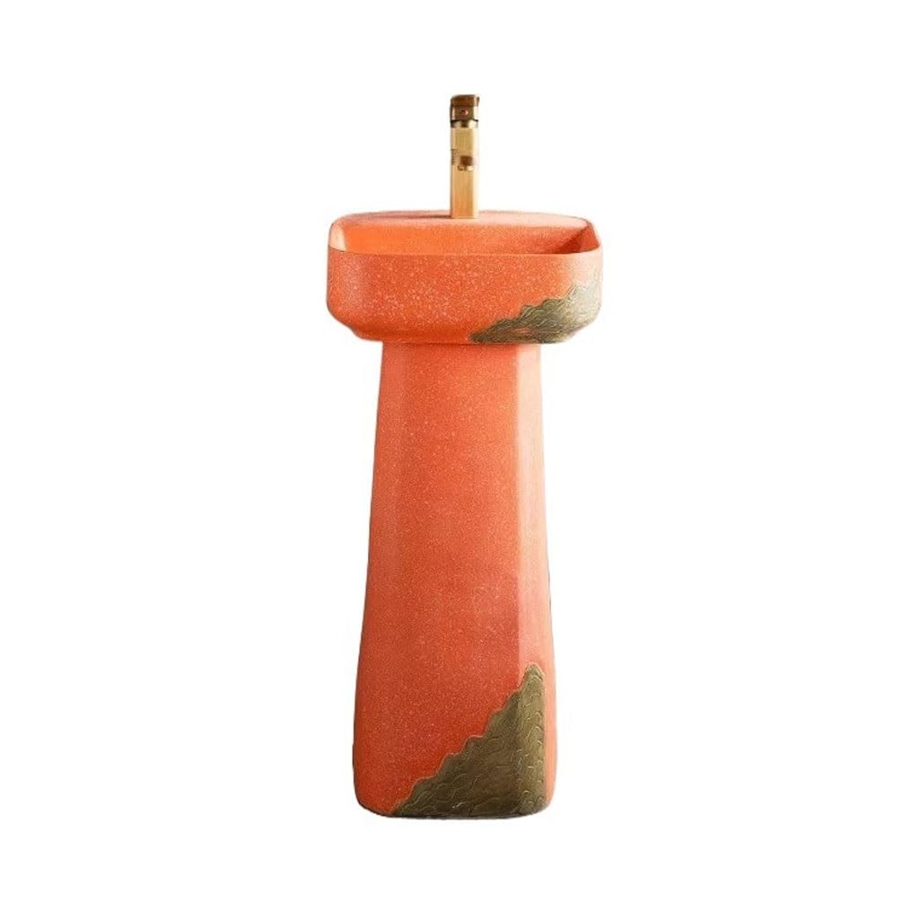 AYCDL Pedestal Sink Outdoor Courtyard Floor-Standing Wash Basin Fashionable Ceramic Column Wash Basin Bathroom Pedestal Sink