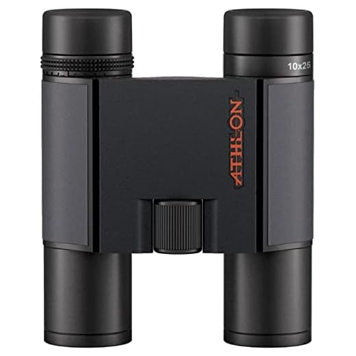 Athlon Optics 10x25 Midas G2 UHD Black Binoculars with Eye Relief for Adults and Kids, High-Powered Binoculars for Hunting, Birdwatching, and More