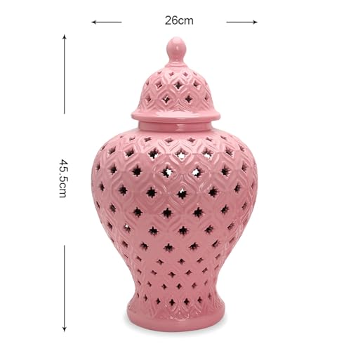 Pot de gingembre en céramique blanche ajourée style temple chic - 3