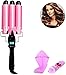Produktbild MTRIP Lockenstab, Welleneisen 3 Fässer Wellen Locken Pro mit LCD Display, Wellenstyler Turmalin Keramik 28mm Haare Lockenwickler für Lange kurze Haare Drei Curling Iron