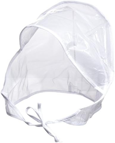 Premium Waterproof Rain Bonnet Hat with Full Cut Visor & Netting - Stay Dry Rain Protection for Men or Women - White (Unisex)