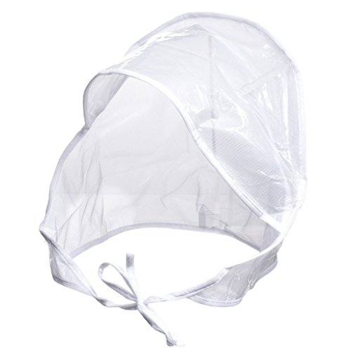 Premium Waterproof Rain Bonnet Hat With Full Cut Visor & Netting - Stay Dry Rain Protection For Men Or Women - White (Unisex) #TOP3