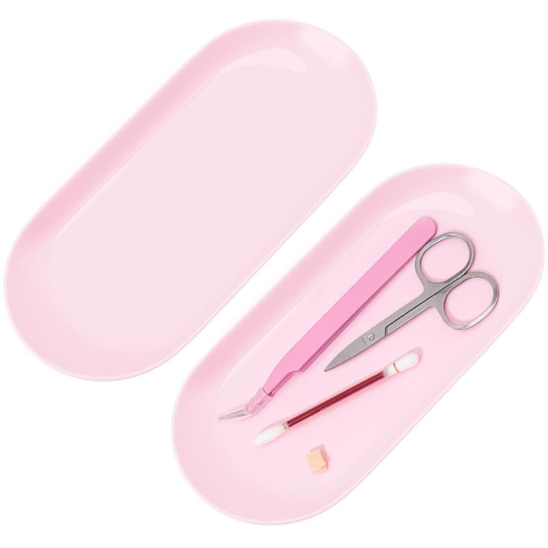 craspire 2 Plateau à Ongles Rose Plateau de Rangement pour Manucure 7 x 3.3 Pouce Plateaux en...