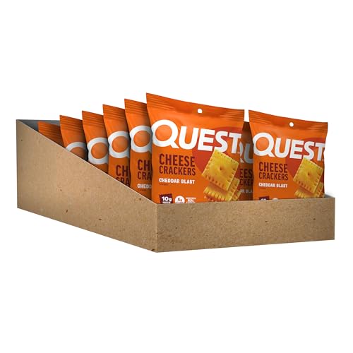 Quest Nutrition Cheese Crackers, Cheddar Blast, 10g Protein, 5g Net Carbs, 1g Sugar, Made with Real Cheese, 12 Packs (1.06 oz bags) image 3