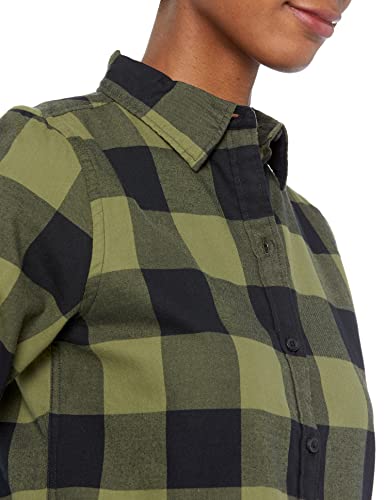 Image of Amazon Essentials Women's Regular-Fit Long-Sleeve Lightweight Plaid Flannel Shirt with Brushed Finish, Shirttail Hem