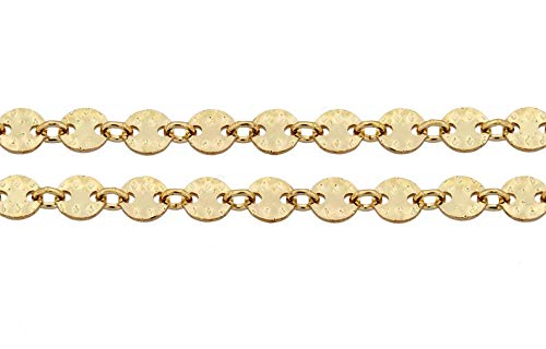 14Kt Gold Filled 4mm Hammered Sequin Disc Chain - 100ft (5319-100)/1