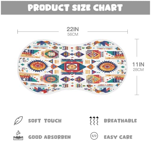 Kigai Ethnic Print Baby Burp Cloths Extra Soft and Absorbent Burping Rags Cotton Burping Clothes Baby Washcloths for Newborn Boys Girls - 2 Pack4