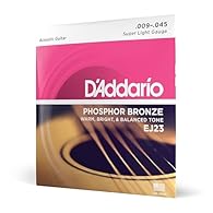 CORROSION-RESISTANT, PRECISION WOUND – D’Addario Phosphor Bronze acoustic guitar strings are precision wound with phosphor bronze wrap wire, over a hexagonal high-carbon steel core. WARM, BALANCED TONE - Phosphor Bronze wrap wire provides tried-and-t...