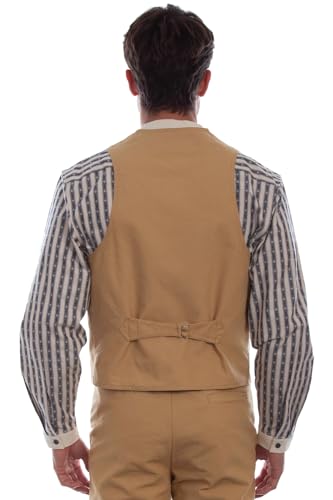 Image of Scully Mens Wheat 100% Cotton Vintage Lapels Vest LT
