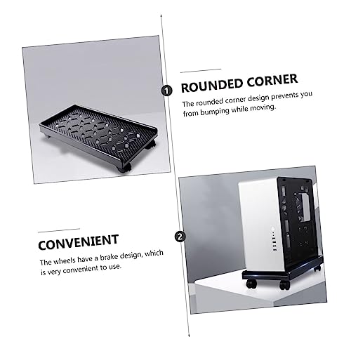 Soporte móvil para CPU SEWACC con ruedas y freno, diseño de esquinas redondeadas, eleva dispositivos del suelo miniatura 6