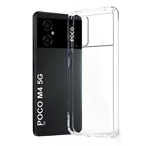 Image of Fashionury Crystal Clear Case for Poco M5 / Poco M4 5G | Yellowing Resistance | Transparent TPU Silicone | Raised Camera Lips | Slim Transparent Cover