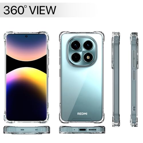 Image of Pikkme Back Cover for Redmi Note 15 5G PC + TPU Clear Transparent Raised Edges Shockproof Protective Phone Bumper Case(Transparent)