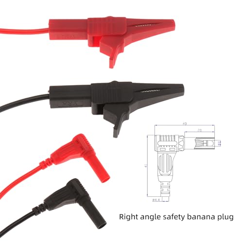 Image of DIANN Heavy Duty Alligator Clips Test Leads Large Alligator Test Lead with Insulated Clamps for Electrical Testing, Automotive Circuits,Banana Plug Meter Leads 3.3ft / 1m