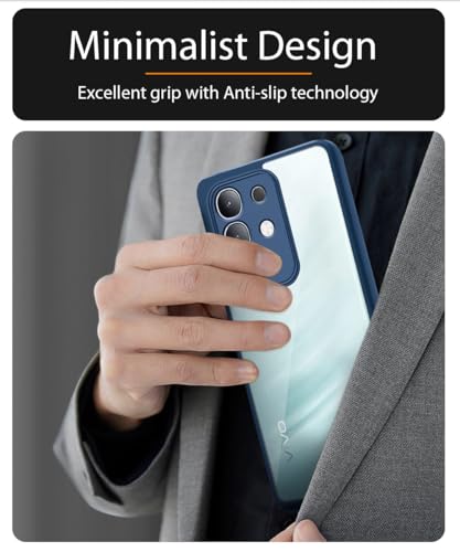 Image of WOW IMAGINE Shockproof Hybrid Back Cover for Vivo T4x 5G | iQoo Z10x 5G | Vivo Y31 Pro 5G | Hard Slim fit Back Case | PC & TPU | Clear Transparent Case - Blue