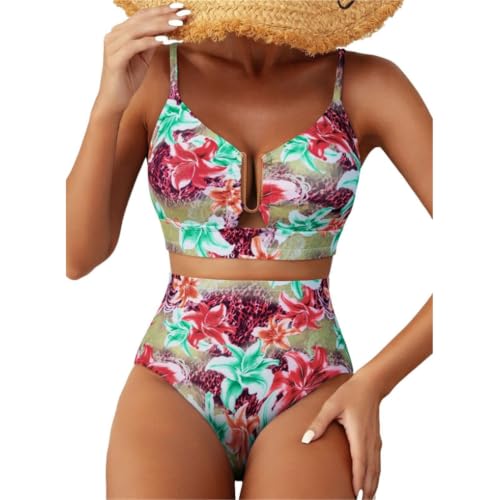 Bikini 2 pièces imprimé floral finitions haut de gamme taille M