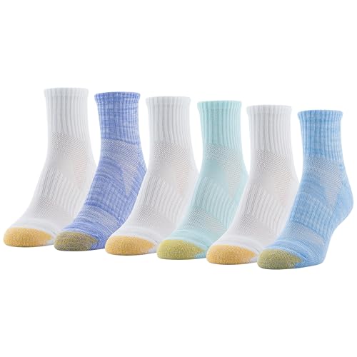 Image of GOLDTOE womens Half Cushion Sport Quarter Socks With Mesh, 6-pairsSocks