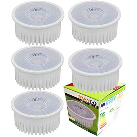 Trango Set of 5 Ultra Flat 5 watts 3 Steps dimmable LED Module 5TGMOCWSD 6000K Daylight White to Replace GU10 & MR16 Halogen Lamps, for recessed Lighting, Ceiling spotlights, recessed spotlights Cover
