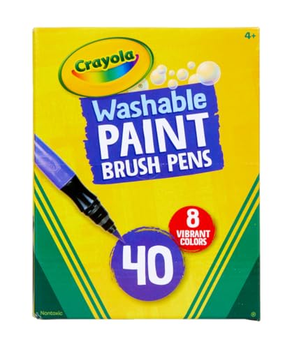 Crayola no-drip paint brush pens, assorted colors set, 40 count,...