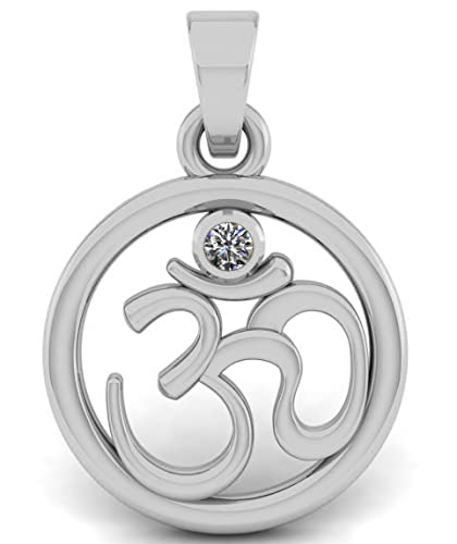 LMDPRAJAPATIS Om God Pendant American Diamond Silver For Men And Women's