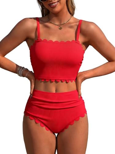 Image of Charmo Womens Bikini Sets Removable Straps 2 Piece Swimsuit Red S
