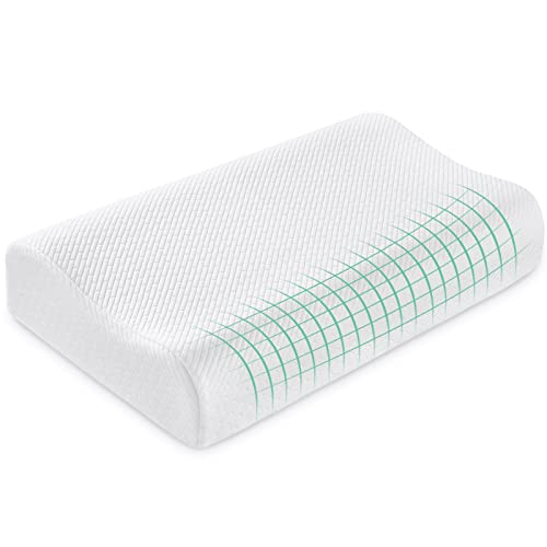 look envy Rebote rápido Almohada de Espuma con Memoria【Blanco,60*35*9/11CM(23.62*13.78*3.54/4.33inch)】 Cover