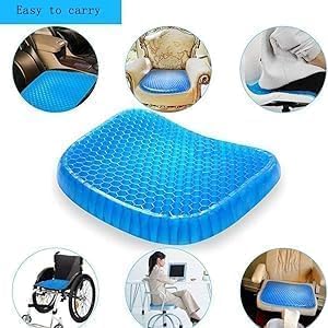 Image of Egg Gel Seat Cushion Ergonomic Breathable Design Pressure Relief Sitter Tailbone Pain Sciatica Pain Back Pain Silicon Seater Cushion Chair Pad with Non-Slip Cover for Home (Pack of 1)