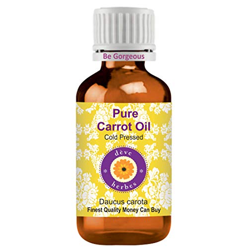 Image of Deve Herbes Pure Carrot Oil (Daucus carota) | Cold Pressed | Natural | Undiluted | For Diluting Essential Oils | For Skin & Massage | Men & Women | 15ml