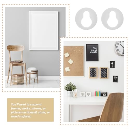 Image of Photo Frame Keyhole Hanger Brackets Round Plastic Keyhole Hangers for Picture Frames Wall Mount Hardware for Home Display Woodworking DIY Workplaces 0.74 X 0.74 X 0.27 in 50 Pieces