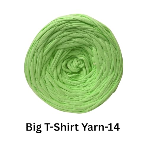 Image of VCR Fern Green Big T-Shirt Yarn, 100 Meters Length, Recycled & Fashionable Craft Yarn, Pack of 1, Suitable for Crochet, Knitting & DIY Bags, Baskets, Cushions & Home Decor Projects