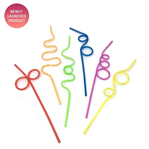 Image of Safe-O-Kid (8 Pcs) Newly Launched- Reuseable Straws for Kids, Funny Twists Drinking Straws for Birthday Parties, Colourful - Assorted
