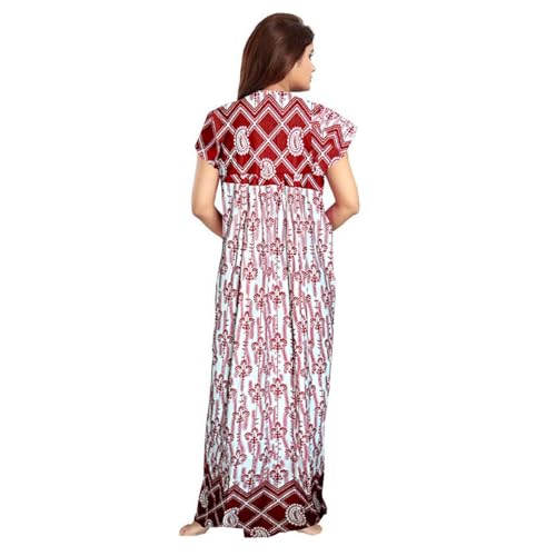 Image of Nighty for Women Cotton Printed Maxi Gown Ankle Length Nighty Night Dress Gown for Women Maxi (Combo Pack of 2)