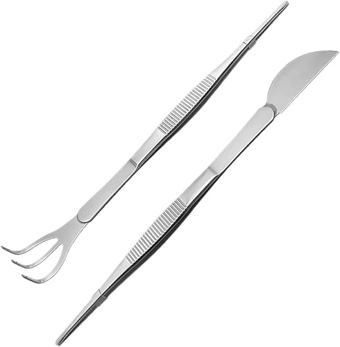 Miniatura 5 de Happyyami 4 Pcs Bonsai Forceps Crafting Tweezers Aquarium Plant Tools Metal Container Bonsai Tree Tools Bonsai Soil Loosening Tool Straight Tweezers